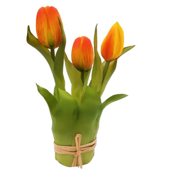 Tulipany Silikonowe W Bukiecie Pomarańczowe 20 Cm - Inny producent