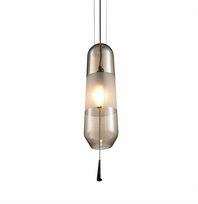 Tuluza Amber - nowoczesna lampa wisząca chrom, bursztyn