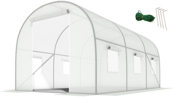 Tunel foliowy ogrodowy z oknami FUNFIT GARDEN, biały, 10m2, 4x2,5m - FUNFIT GARDEN