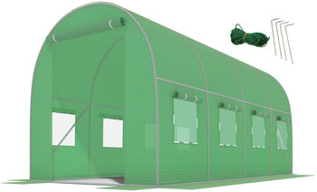 Tunel foliowy ogrodowy z oknami FUNFIT GARDEN, zielony, 9m2, 4,5x2m - FUNFIT GARDEN