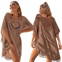 Tunika Plażowa Pareo Plażowe Letnia Sukienka Damska Zwiewna Narzutka Boho
