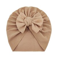 Turban niemowlęcy z kokardką, czapka dziewczęca, jasnobrązowy Hedo