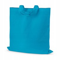 TURKUSOWA TORBA BAWEŁNIANA 38x42 cm ZAKUPOWA 220g z KRÓTKIM UCHWYTEM
