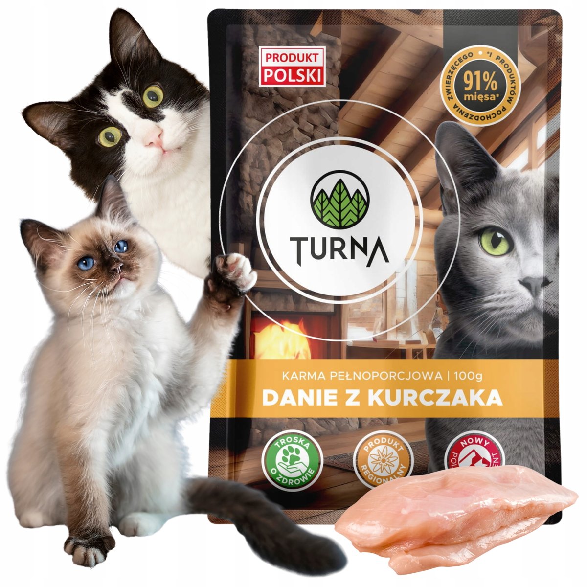 Turna TURNA KARMA DLA KOTA KURCZAK 100G/24SZT - Inny producent | Sklep EMPIK.COM