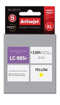 Tusz ACTIVEJET AB-985YR Premium, żółty, 8.5 ml, LC985Y - ActiveJet