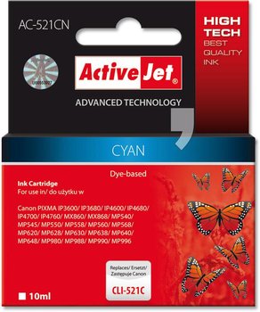 Tusz ACTIVEJET AC-521C cyan do drukarki Canon - ActiveJet