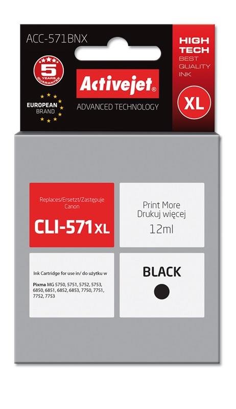 Tusz ACTIVEJET ACC-571BNX Supreme, czarny, 12 ml, CLI-571Bk XL