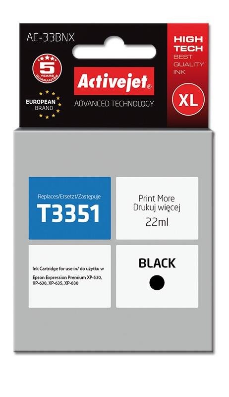 Tusz ACTIVEJET AE-33BNX Supreme, czarny, 22 ml, 33XL T3351