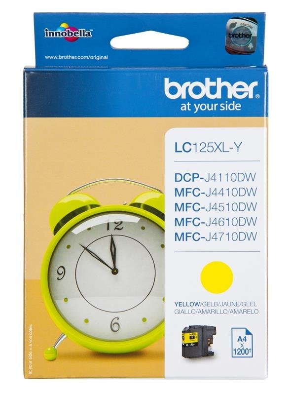 Tusz BROTHER LC125XLY, żółty, LC-125XLM