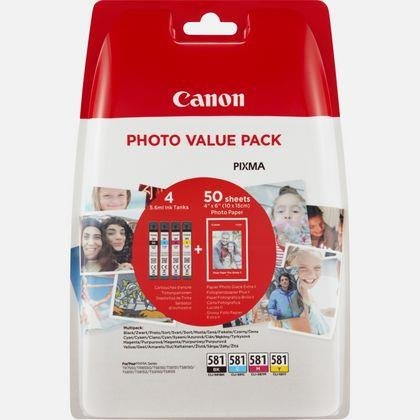 Tusz CANON CLI-581 Photo Value, czarny/czerwony/błękitny/żółty, 5.6 ml