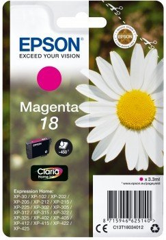 Tusz EPSON C13T18034012, purpurowy, 3.3 ml - Epson