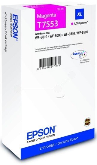 Tusz EPSON DURABrite Pro XL C13T755340, purpurowy, 39 ml
