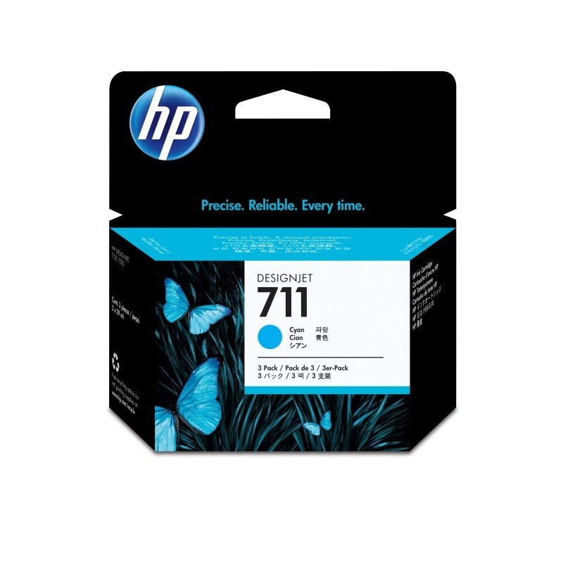 Tusz HP 711 CZ134A, błękitny, 87 ml, 3 szt.