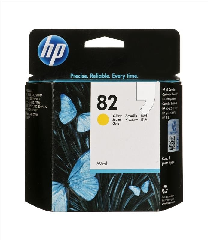 Tusz HP 82Y, żółty, 69 ml