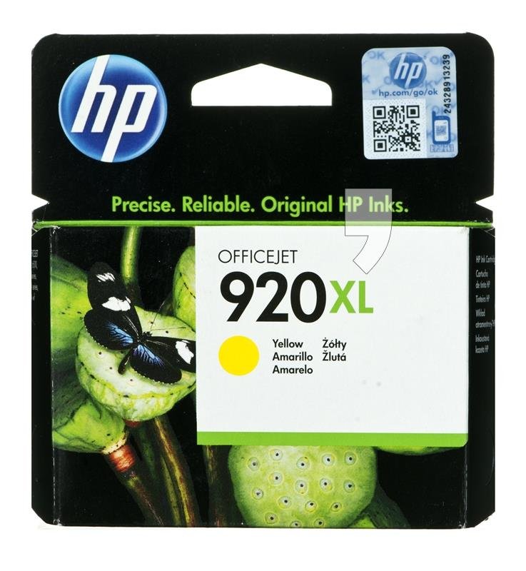 Tusz HP 920XL, żółty, 6 ml, CD974AE