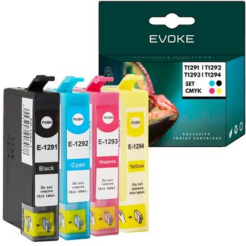 Tusze do drukarki Epson T1291 T1292 T1293 T1294 XL czarny + zestaw kolorów - Evoke