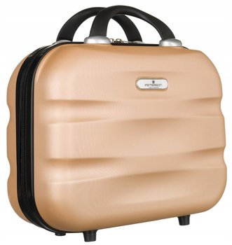 Twardy kuferek kosmetyczka z tworzywa ABS twarda walizka z uchwytem Peterson, złoty - Peterson