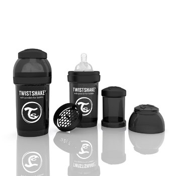 Twistshake, Butelka antykolkowa, 180 ml, Czarna - Twistshake