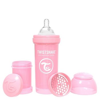 Twistshake, Butelka antykolkowa, Różowy, 260 ml - Twistshake