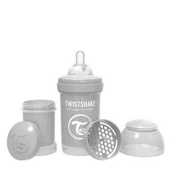 Twistshake, Butelka antykolkowa, Szary, 180 ml - Canpol Babies