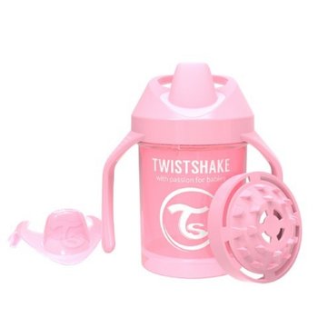 Twistshake, Kubek niekapek z uchwytami i mikserem do owoców, Różowy, 230 ml - Twistshake