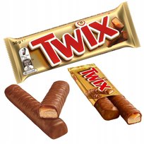 Twix Baton z Karmelem i Czekoladą Kruchy Przekąska Ciasteczka Nadzienie 50g Mars