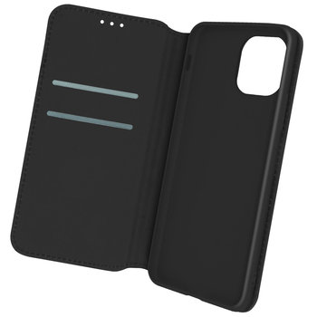 Tylna obudowa iPhone 12 i 12 Pro z funkcją portfela i podstawki - czarna - Avizar