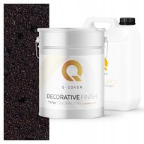 Tynk dekoracyjny zestaw na 3,5m2 ciemnobrązowy z czarną miką + grunt d825