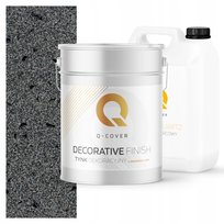 Tynk dekoracyjny zestaw na 3,5m2 ciemnoszary z czarną miką + grunt d912