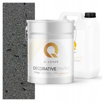 Tynk dekoracyjny zestaw na 3,5m2 ciemnoszary z czarną miką + grunt d915