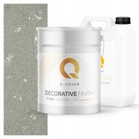 Tynk dekoracyjny zestaw na 3,5m2 szary jasny ze srebrną miką + grunt d901