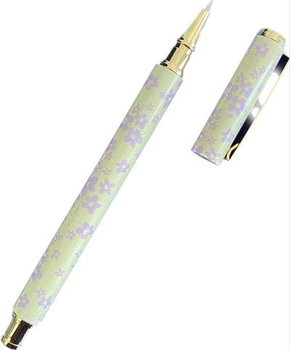 TYPO-  Długopis jasny zielony ze fioletowymi kwiatami Czarny - Inna marka