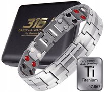 Tytanowa Bransoleta Bransoletka Męska Magnetyczna Duża Moc Czysty Tytan