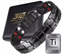 Tytanowa Zdrowotna Bransoletka Magnetyczna Duża Moc Czysty Tytan