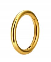 Tytanowy Kolczyk Clicker PIERCING ZŁOTY kółko HELIX Lobe 1,2/8