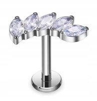 Tytanowy Kolczyk Labret PIERCING z Cyrkoniami HELIX Lobe 1,2/8