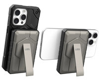 UAG Rugged 10K - powerbank 10000mAh z podstawką, bateria zapasowa power bank ładowanie bezprzewodowe 10W, kompatybilny z MagSafe magnetyczny , kabel w zestawie (black/titanium)