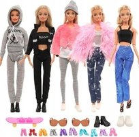 Ubranka Dla Lalek + Akcesoria Bluzy Deskorolka Buty Prezent Dla 3 4 5 Latki