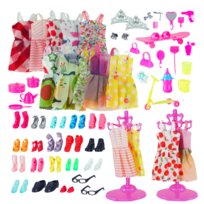 Ubranka Dla Lalek Garderoba Modowa Gadżety Akcesoria Duży Zestaw 85 Szt