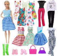 Ubranka DLA LALKI Sukienki Buty Torebki Leginsy PREZENT DLA 3 4 5 6 LATKI