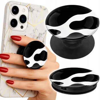 Uchwyt do telefonu Popsocket na palce/stojak CZARNO- BIAŁE ŁATY KROWA WZORY - Inny producent
