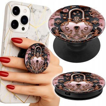 Uchwyt do telefonu Popsocket na palce/stojak KOBIECE WZORY KŁÓDKA SERCE - Inny producent