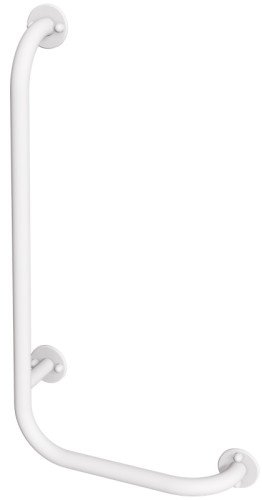 Uchwyt kątowy prawy 60x30 cm ANDEX Bez Barier 823/P/B stal nierdzewna biały