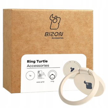 Uchwyt na palec Bizon Accessories Ring Turtle uniwersalny, beżowy - Bizon