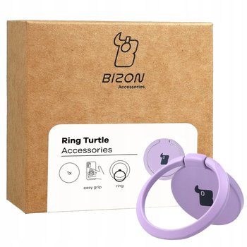 Uchwyt na palec Bizon Accessories Ring Turtle uniwersalny, jasnofioletowy - Bizon