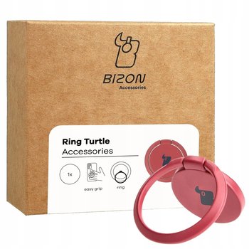 Uchwyt na palec Bizon Accessories Ring Turtle uniwersalny, różowe - Bizon