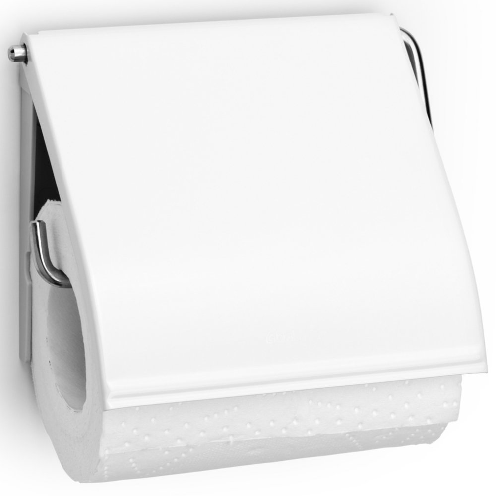 Uchwyt na papier toaletowy BRABANTIA Classic, biały, 12,3x1,7 cm