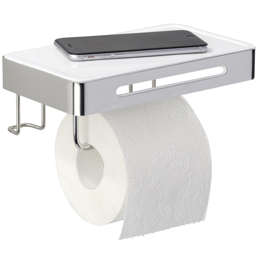 Uchwyt na papier toaletowy z półką WENKO Premium Plus