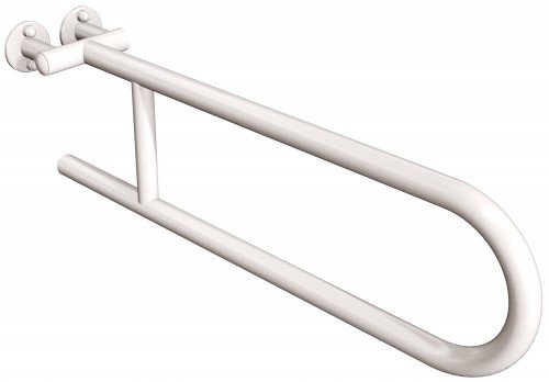 Uchwyt półokrągły stały 60cm ANDEX Bez Barier 800B stal nierdzewna biały