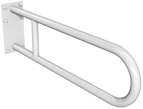 Uchwyt półokrągły stały 60cm z płytą ANDEX Bez Barier 819B stal nierdzewna biały